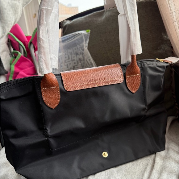 Longchamp Black Tote with Brown Accents - Picture 4 of 6